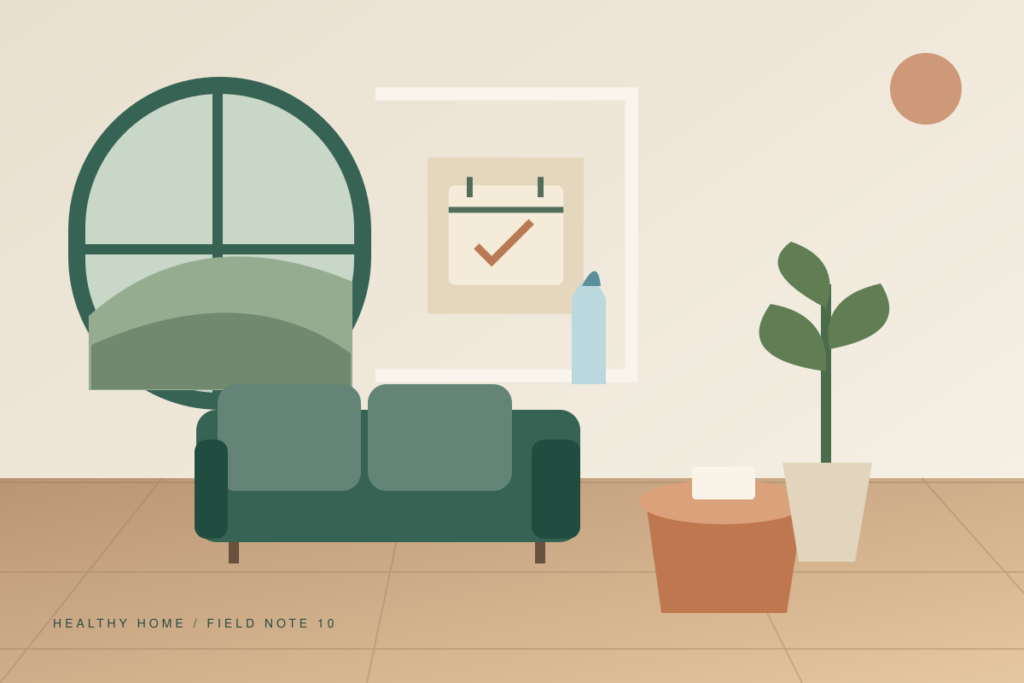 Original architectural illustration for A Seasonal Home Checkup You Will Actually Use